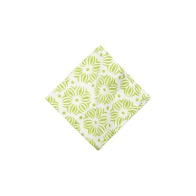 Carol & Frank Midge Citron Napkin Set Of 4 In Green