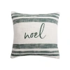 Carol & Frank Morgan Christmas Holiday Striped Decorative Euro Pillow Collection In Green