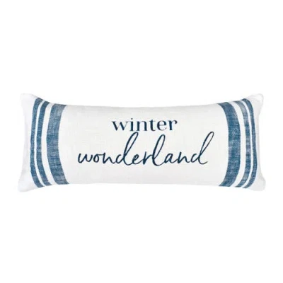Carol & Frank Morgan Christmas Holiday Striped Decorative Lumbar Pillow Collection In White