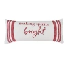 Carol & Frank Morgan Christmas Holiday Striped Decorative Lumbar Pillow Collection In White