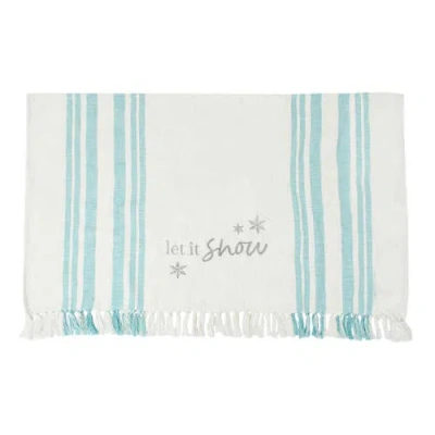 Carol & Frank Morgan Christmas Throw In Blue