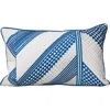 Carol & Frank Niles Striped Indigo Blue Cotton & Linen Decor Throw Pillow, 14" X 22" In Blue