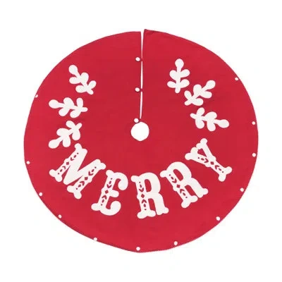 Carol & Frank Nordic Merry Tree Skirt In Red