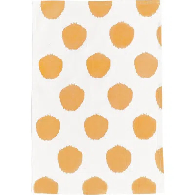 Carol & Frank Ochre Dot Towel In Yellow