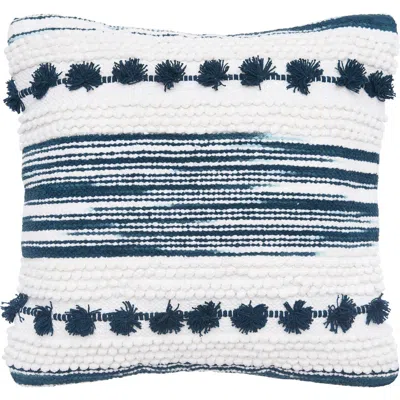 Carol & Frank Oriana Tufted Textured Cotton Decorative Throw Pillow In Blue