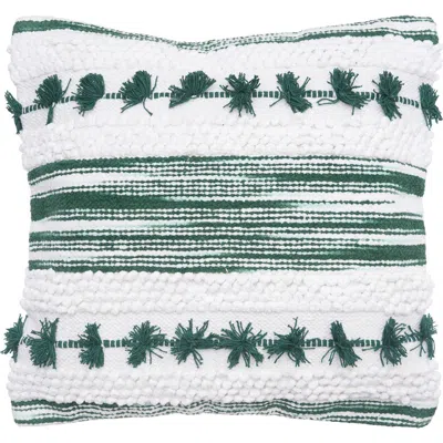 Carol & Frank Oriana Tufted Textured Cotton Decorative Throw Pillow In Green