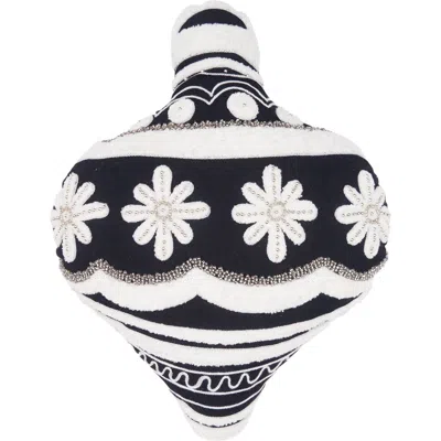 Carol & Frank Ornament Shaped Throw Pillow In Black