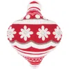 Carol & Frank Ornament Shaped Throw Pillow In Red
