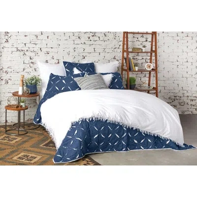 Carol & Frank Parker Cotton Reversible Quilt In Indigo
