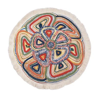 Carol & Frank Putnum Round Shaped Throw Pillow In Multicolored