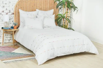 Carol & Frank Raina Queen Duvet Cover In White