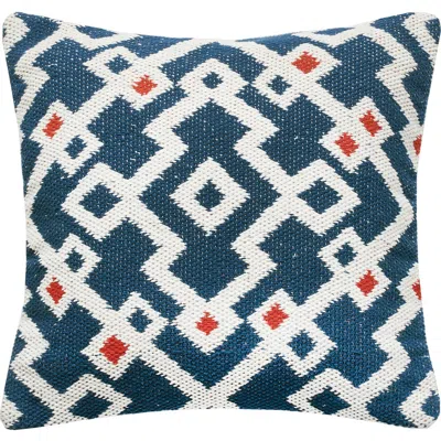 Carol & Frank Reggie Indigo Blue Hand-loomed Cotton Decor Throw Pillow, 20" X 20" Cover And Insert S