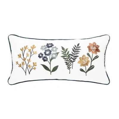 Carol & Frank Retro Botanical Throw Pillow, 12" X 24" In Green