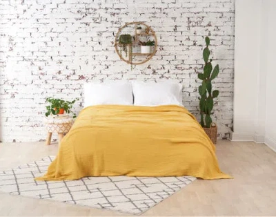 Carol & Frank Ryker Dandelion King Gauze Coverlet Bedspread In Yellow