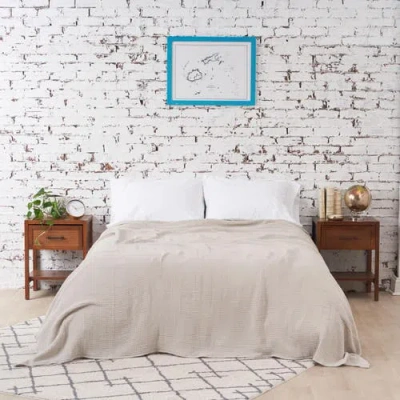 Carol & Frank Ryker Moonbeam King Gauze Coverlet In Neutral