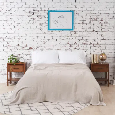 Carol & Frank Ryker Moonbeam Twin Gauze Coverlet In Neutral