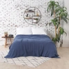 Carol & Frank Ryker Vintage Indigo King Gauze Coverlet Bedspread In Blue