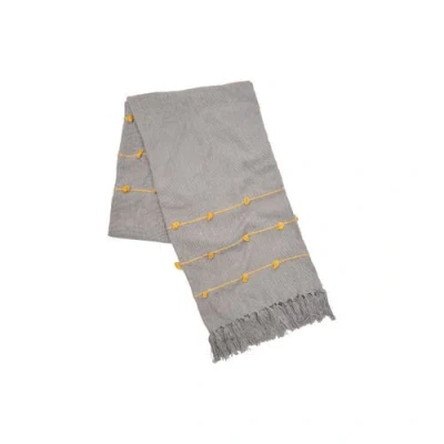 Carol & Frank Tabb Boulder Ochre 50" X 60" Throw Blanket In Gray