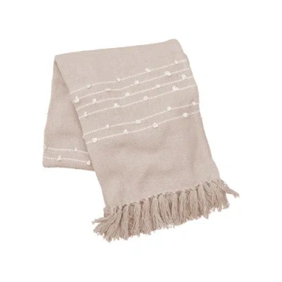 Carol & Frank Tabb Dune White Throw Blanket In Sand