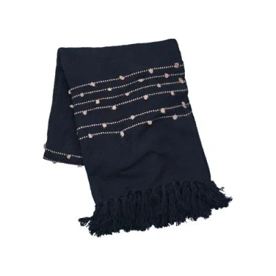 Carol & Frank Tabb Onyx Dune Throw Blanket In Black