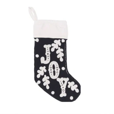 Carol & Frank Typography Christmas Stockings In Black