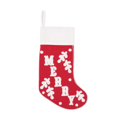 Carol & Frank Typography Christmas Stockings In Red