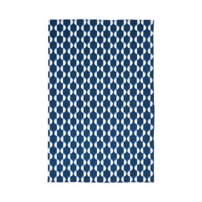 Carol & Frank Wavy Dot Towel In Blue