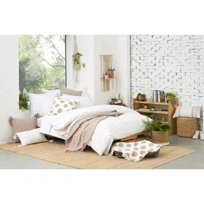Carol & Frank White Standard Cotton Duvet Cover In Brown,white