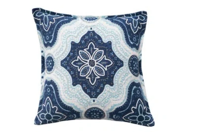Carol & Frank William Indigo Blue And Surf Pillow, 20" X 20"