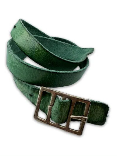 Pre-owned Carol Christian Poell 90° Anatomical L Safe Leather Belt In Green