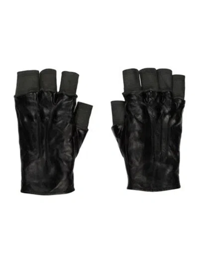 Pre-owned Carol Christian Poell Am/2457 Rooms-ptc/12 Kangaroo Fingerless Gloves In Black