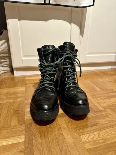 Pre-owned Carol Christian Poell Am/2609-in Combat Boots In Black