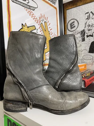 Pre-owned Carol Christian Poell Ccp Tornado Zip Boots In Grey