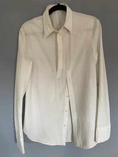 Pre-owned Carol Christian Poell Dead End Rain Fabric Button-up Shirt In White