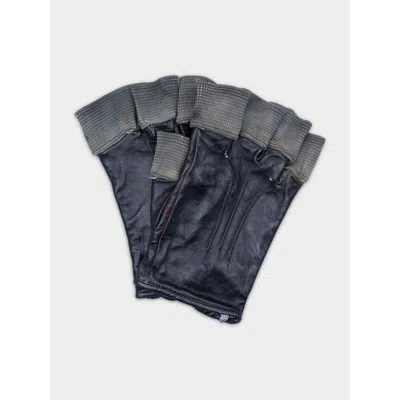 Pre-owned Carol Christian Poell Fingerless Leather Gloves In Black