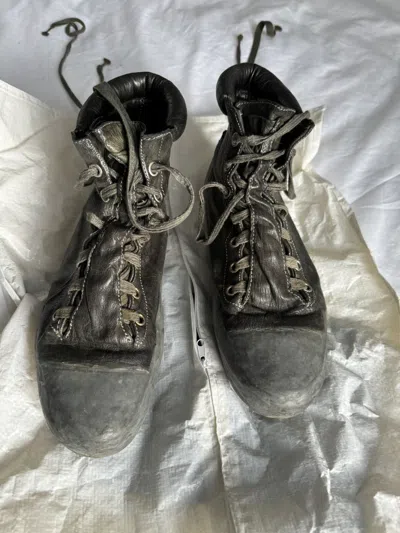 Pre-owned Carol Christian Poell Kangaroo Leather Drip Sneaker In Grey
