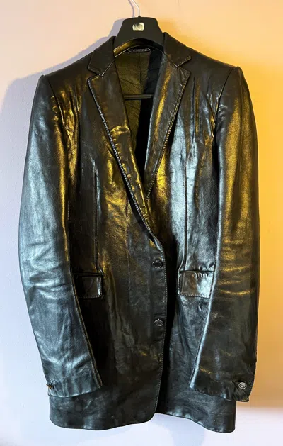 Pre-owned Carol Christian Poell Object Tanned Leather Jacket / Elongated Blazer