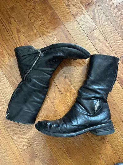 Pre-owned Carol Christian Poell Prosthetic Titanium Tornados Zip Boots In Black