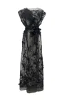 Carol Coelho Women's Black Aphrodite 3d Embroidered Kimono Robe In Black