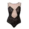 Carol Coelho Women's Black Georgia Lace And Tulle Bodysuit In Black
