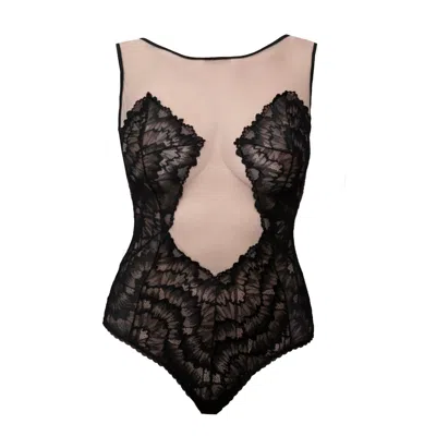 Carol Coelho Women's Black Georgia Lace And Tulle Bodysuit