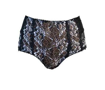 Carol Coelho Women's Black Kyoto Tulle & Lace High-waisted Brazilian Panty