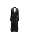 Carol Coelho Women's Black Terminator Lace, Mesh & Satin Long Draped Back Robe In Black