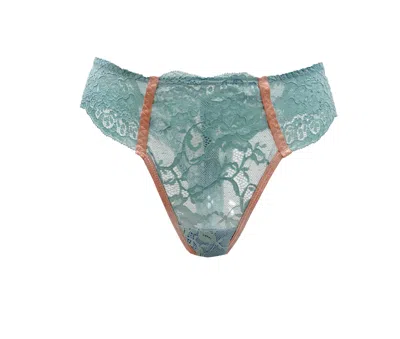 Carol Coelho Women's Blue Humantay Vintage Turquoise Lace Tanga