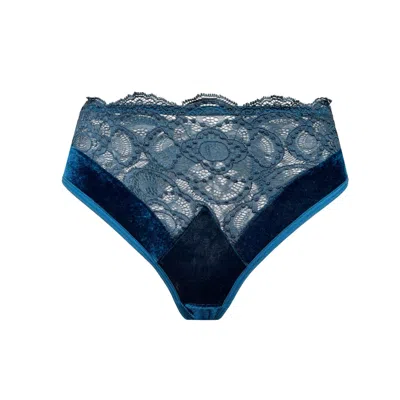 Carol Coelho Women's Blue Iris Velvet & Lace Panties