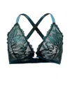 Carol Coelho Women's Green Peacock Coral O-ring Bralette In Green