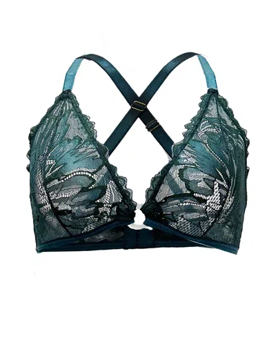 Carol Coelho Women's Green Peacock Coral O-ring Bralette