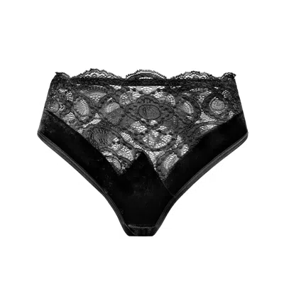 Carol Coelho Women's Iris Tulle & Velvet Black Panty