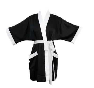 Carol Coelho Women's Kyoto Black & White Silk Kimono In Black/white