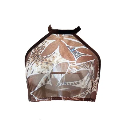 Carol Coelho Women's Limited Edition Terraforma Sparkle Stretch Mesh Bralette / Brown